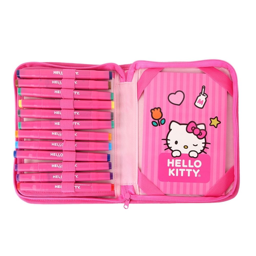 Cartuchera Artesco Hello Kitty con 24 Plumones - 2