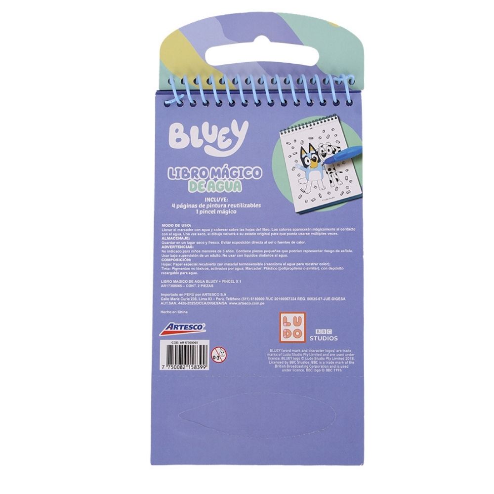 LIBRO CUADERNO MAGICO DE AGUA ARTESCO BLUEY - 3
