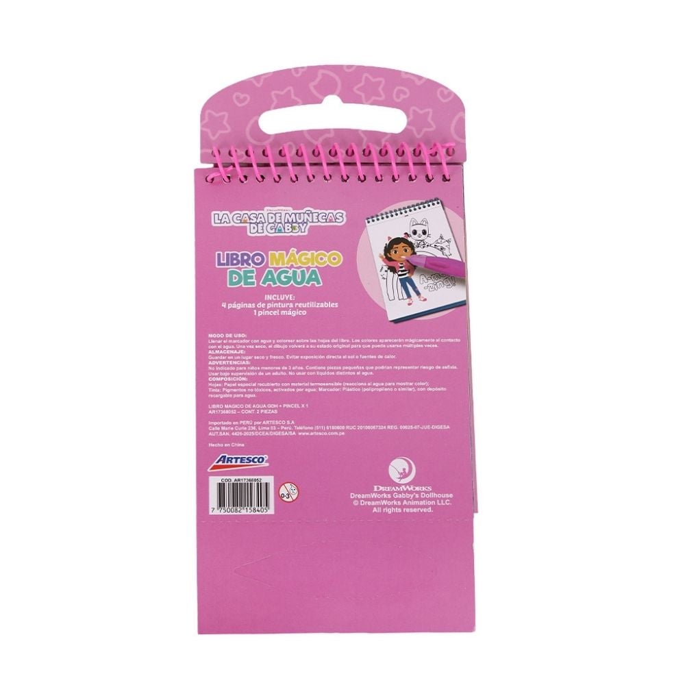 LIBRO CUADERNO MAGICO DE AGUA ARTESCO GABBY DOLLHOUSE - 3