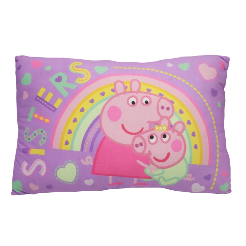 COJIN ALMOHADA PEPPA PIG EVIE ARCOIRIS RECTANGULAR 35X26 CM - 1