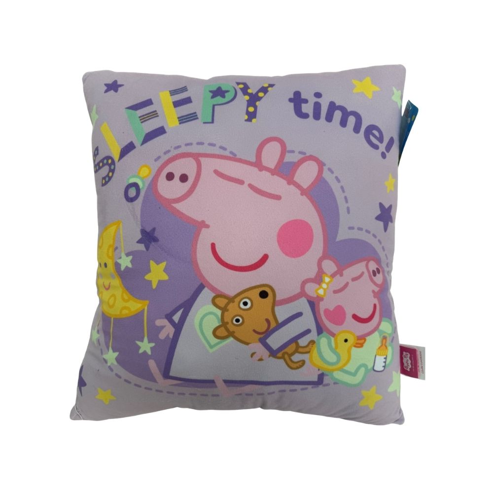 COJIN ALMOHADA PEPPA PIG EVIE DURMIENDO CUADRADO 29X29 CM - 1