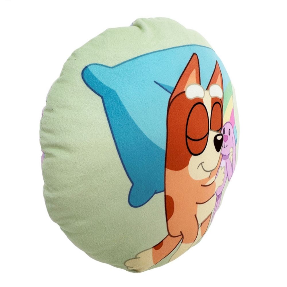 COJIN ALMOHADA BLUEY BINGO DURMIENDO REDONDO 33X33 CM - 2
