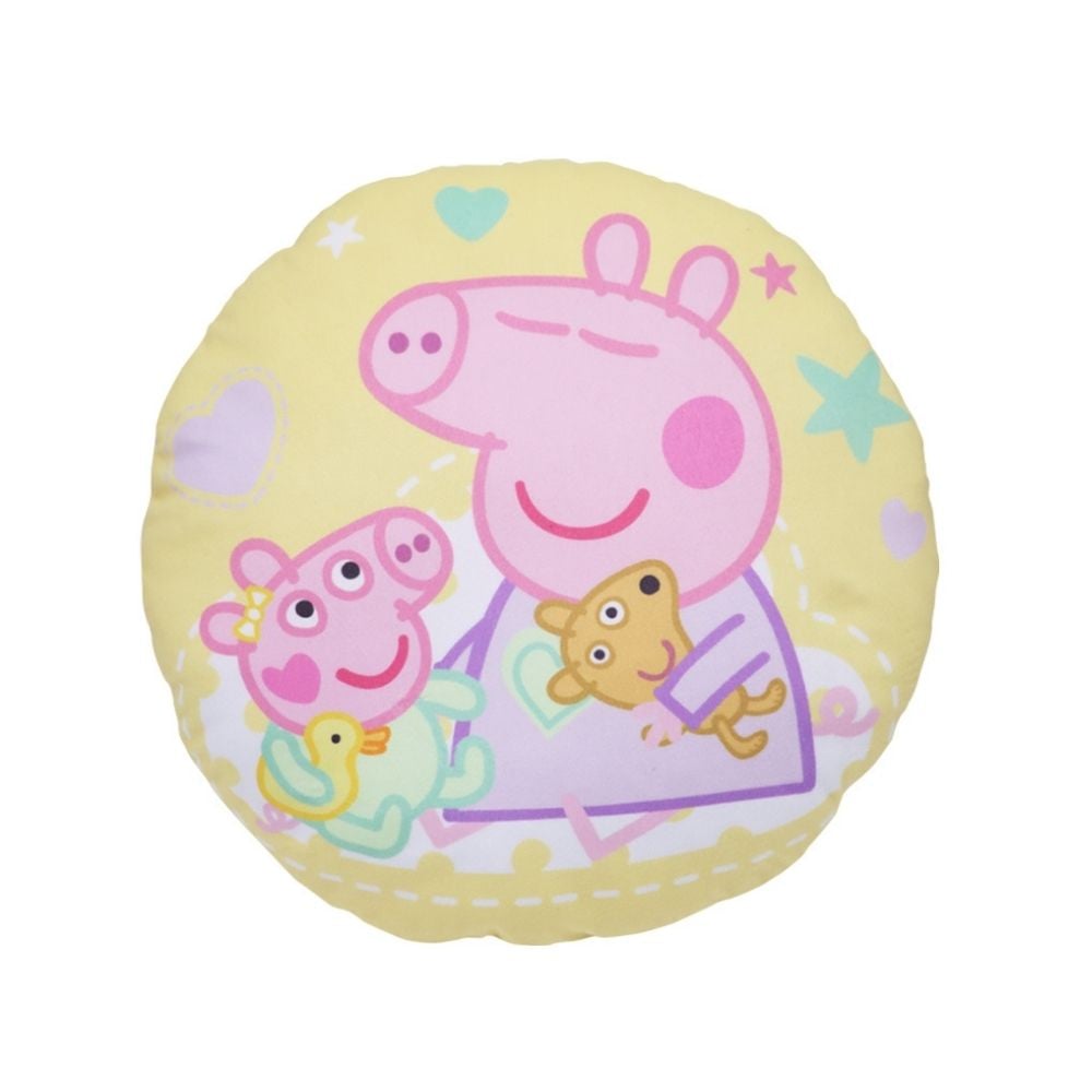 COJIN ALMOHADA PEPPA PIG DURMIENDO REDONDO 33X33 CM - 1