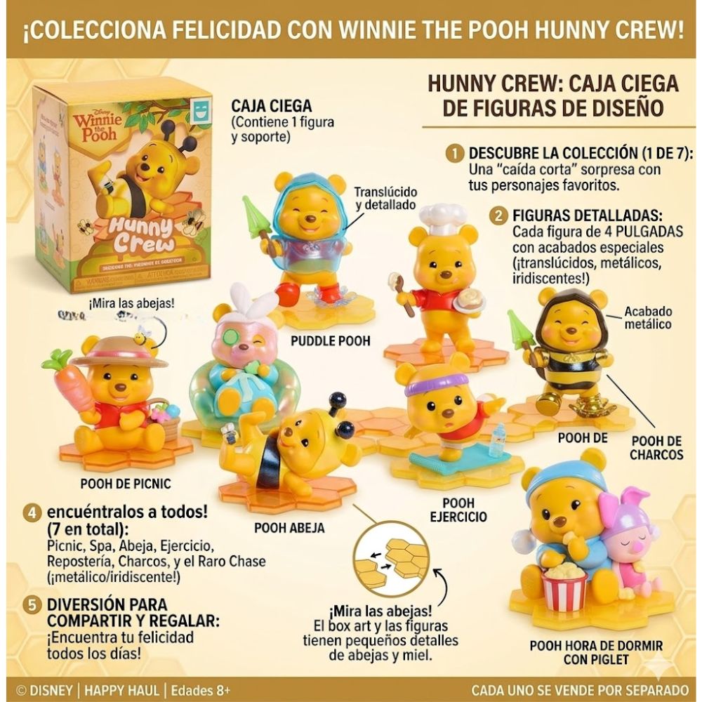 Figura Sorpresa Coleccionable Winnie The Pooh Hunny Crew Disney Serie Happy Haul - 2