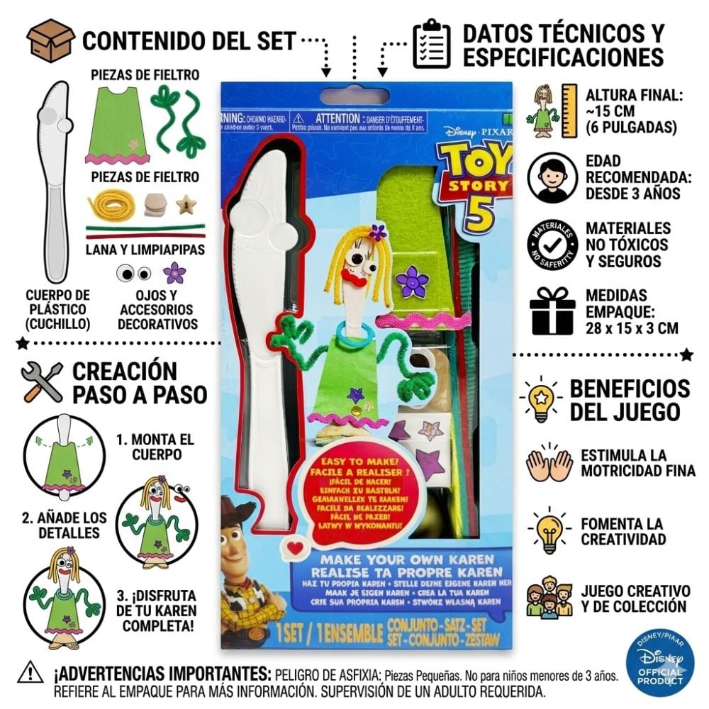 FIGURA PARA ARMAR TOY STORY 5 CREA TU PROPIA KAREN BEVERLY MUÑECO COLECCIONABLE - 2