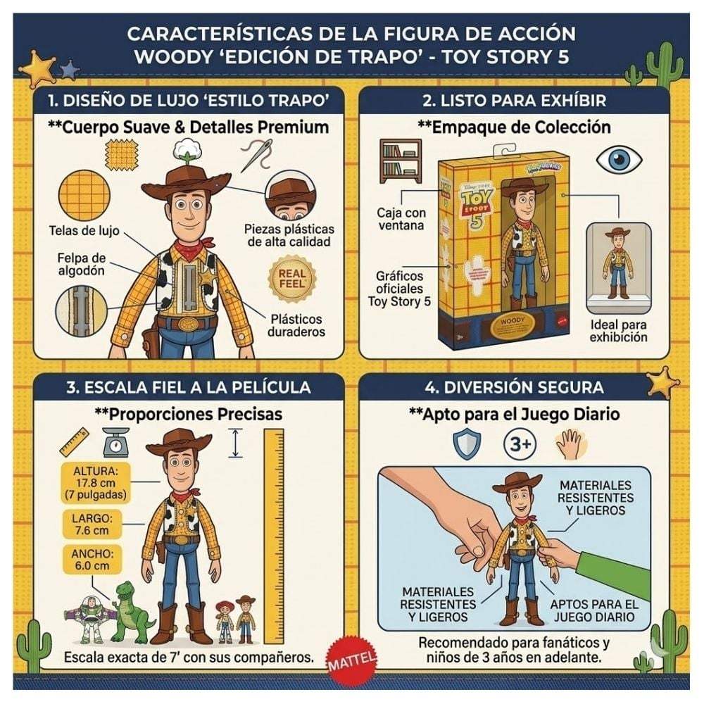 MUÑECO WOODY TOY STORY 5 SUAVE MATTEL - 2