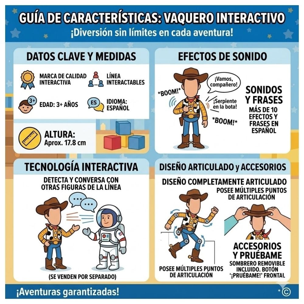 JUGUETE WOODY TOY STORY 5 ARTICULABLE MATTEL FRASES Y SONIDOS - 2