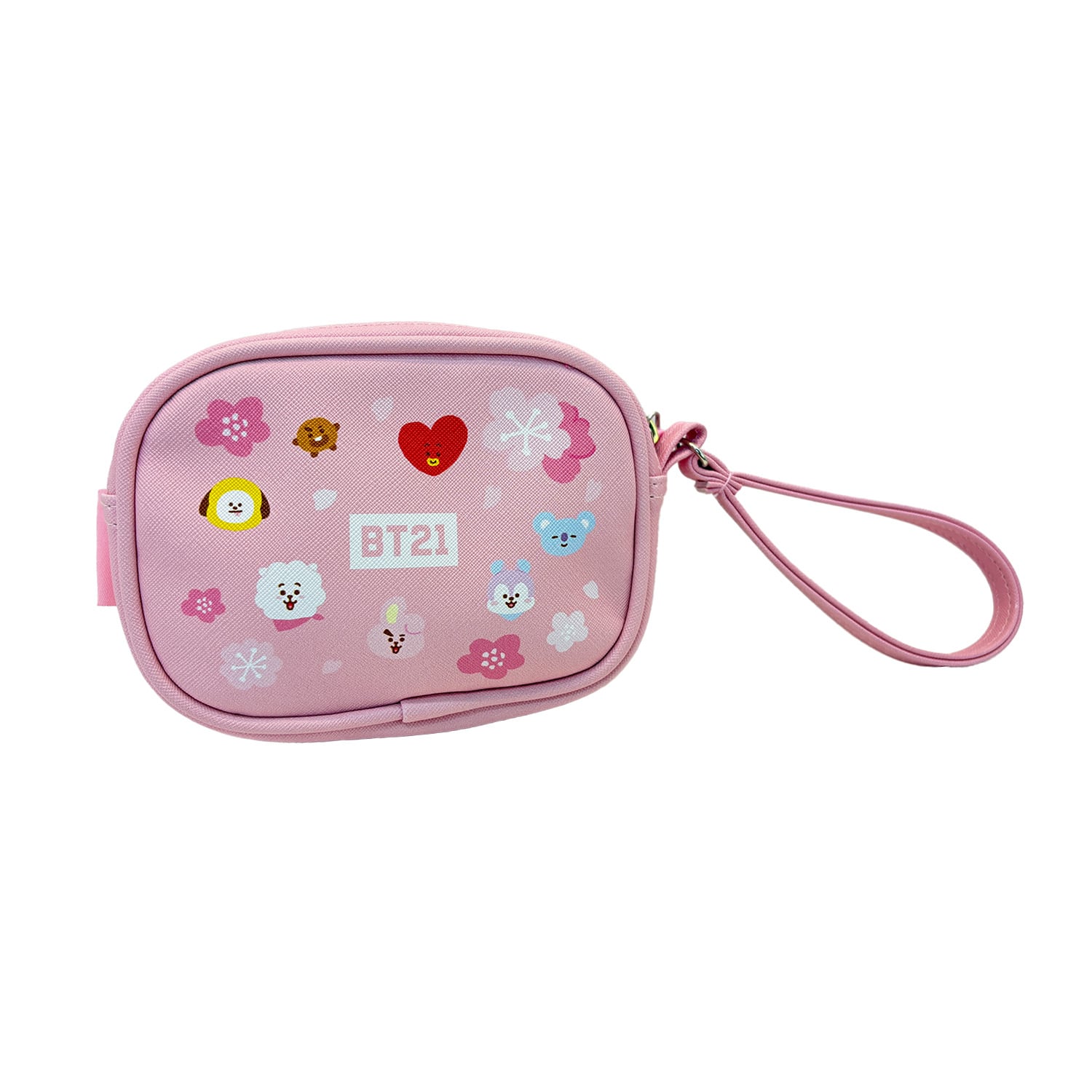 NECESER CON CORREA COSMETIQUERO BTS BT21 KAWAI ROSADO - 2