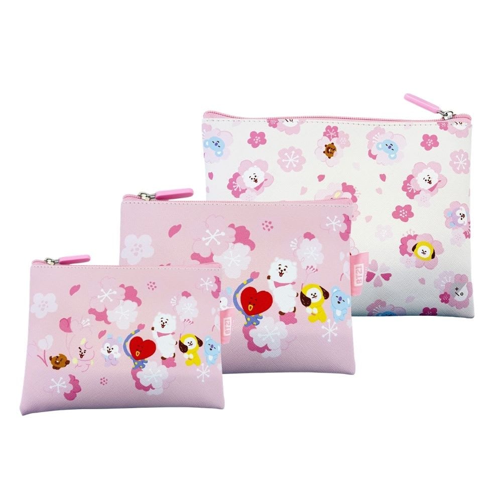 SET DE NECESER COSMETIQUERO X3 BTS BT21 KAWAI - 1