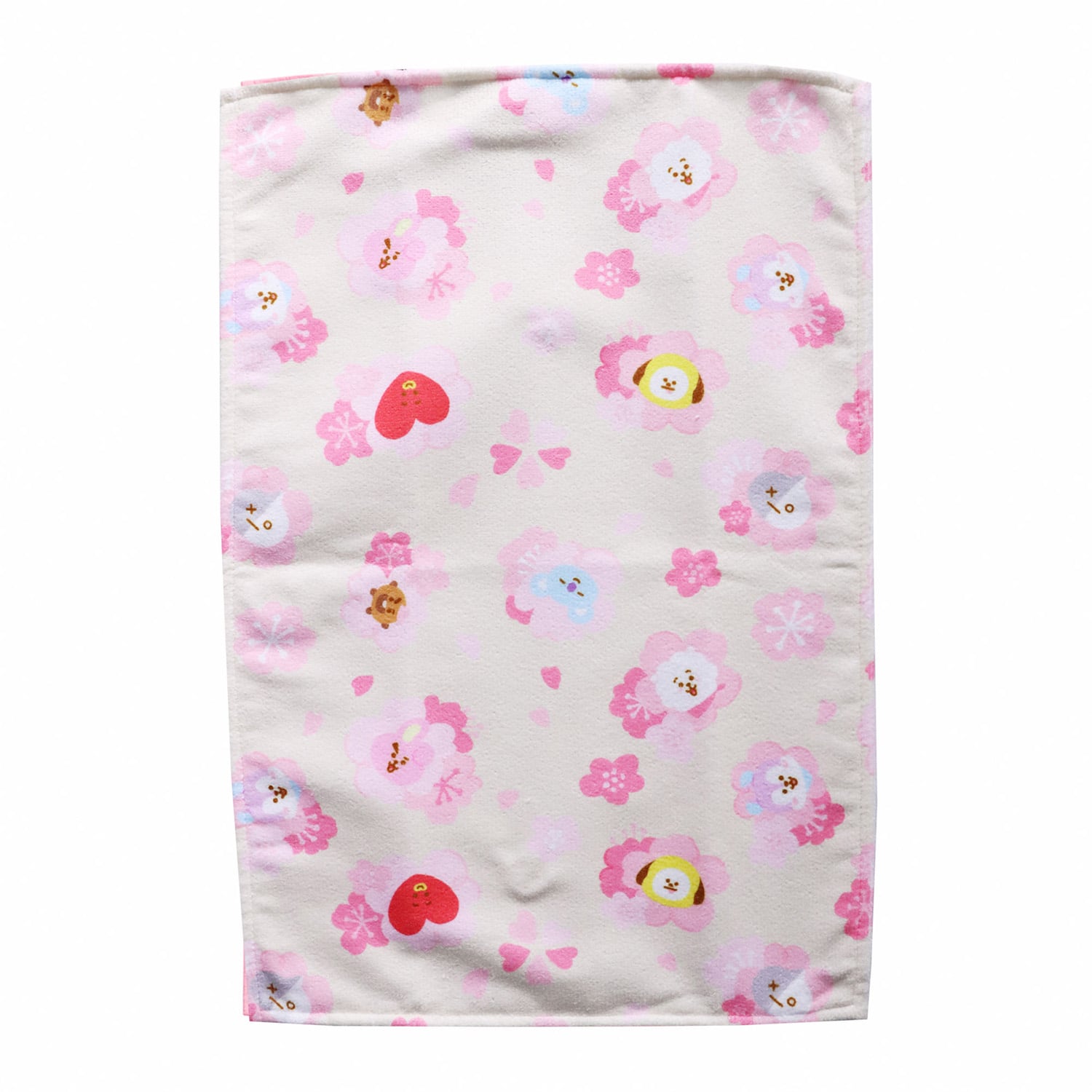 SET DE TOALLAS X2 BTS BT21 KAWAI ROSADO BLANCO - 2