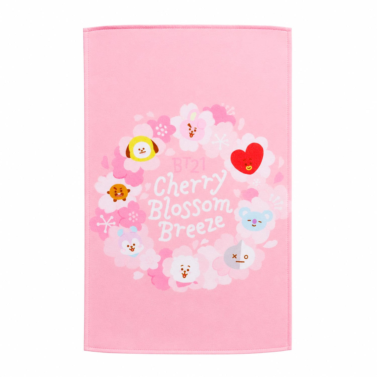 SET DE TOALLAS X2 BTS BT21 KAWAI ROSADO BLANCO - 3