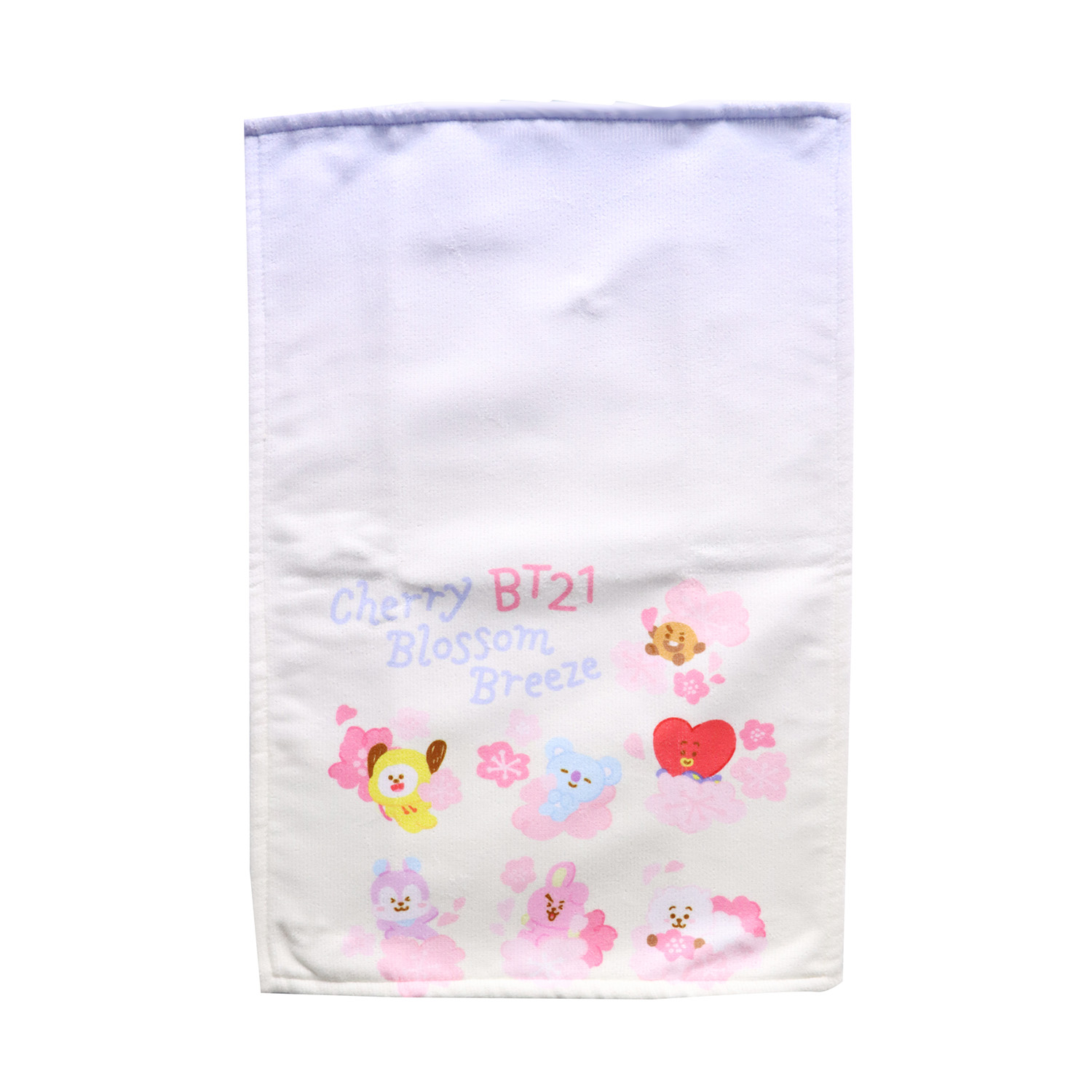 SET DE TOALLAS X2 BTS BT21 KAWAI ROSADO BLANCO - 4