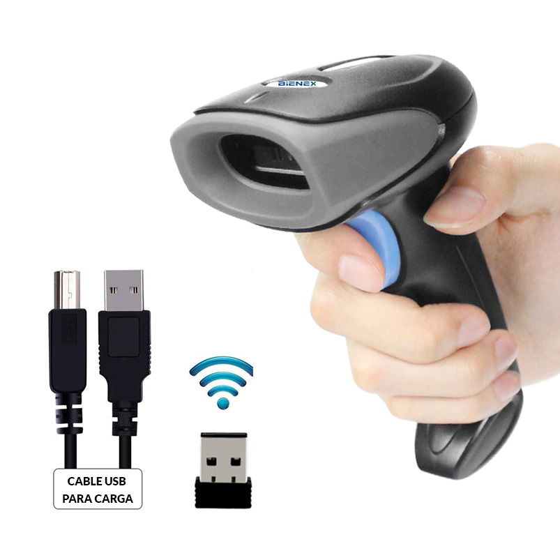 LECTOR ESCANER CODIGO DE BARRAS INALAMBRICO 1D 2D QR BIENEX Y PARANTE - 2