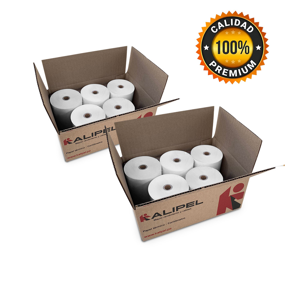 PAPEL TÉRMICO KALIPEL 10KP48 10 ROLLOS CONTOMETRO 80X80MM - 1