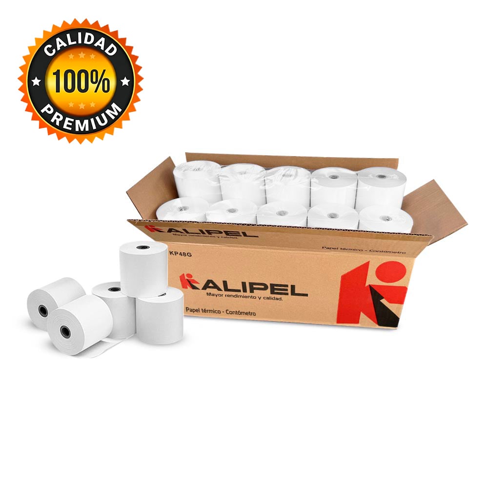PAPEL TERMICO 20 ROLLOS 48gr PREMIUM CONTOMETRO 80X80MM KALIPEL - 1