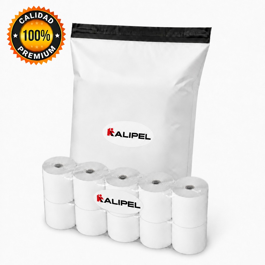 PAPEL TERMICO 5 ROLLOS CONTOMETRO 80X80MM 48gr KALIPEL Calidad PREMIUM - 1