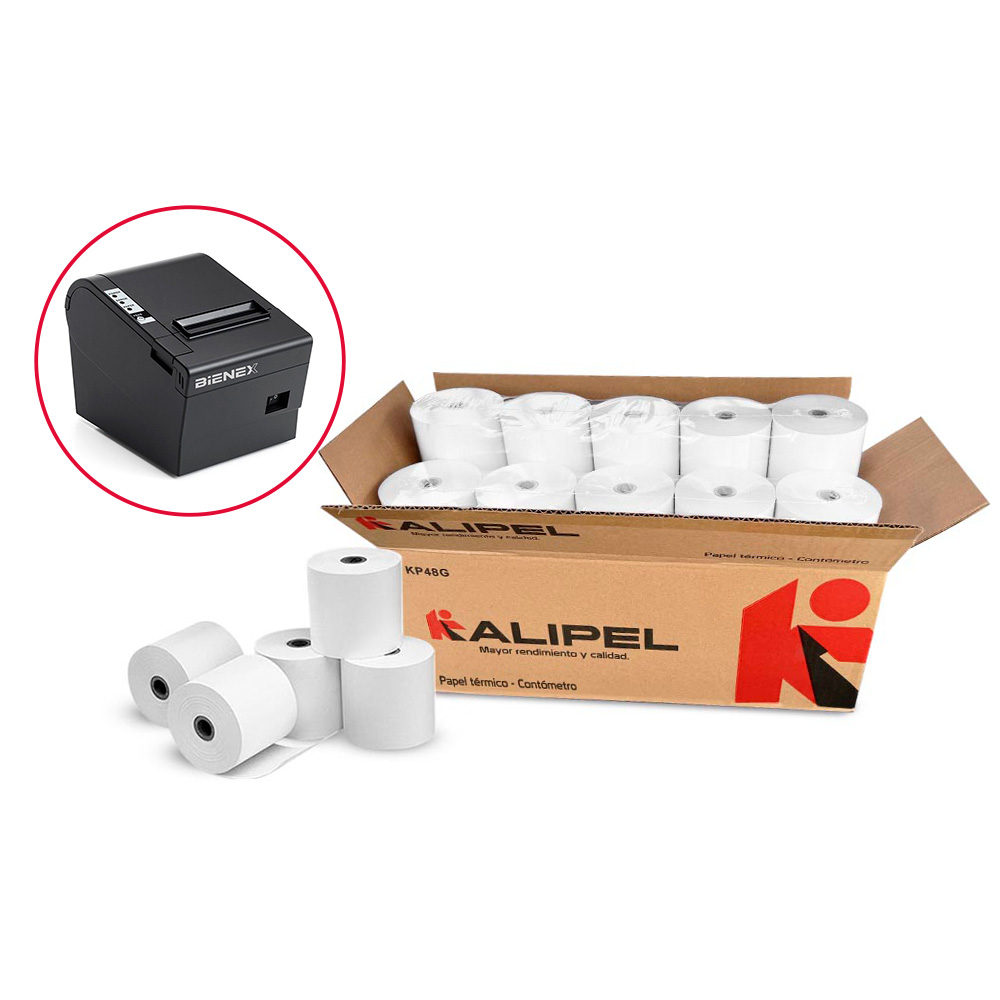 PAPEL TÉRMICO KALIPEL CON20808055 20 ROLLOS 55GR CONTOMETRO 80X80MM - 5