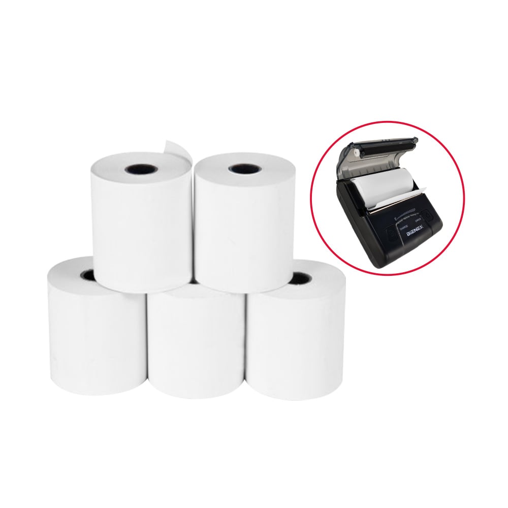 PAPEL TERMICO 100 ROLLOS 80X40MM 55GR CALIDAD PREMIUM CONTOMETRO KALIPEL - 2