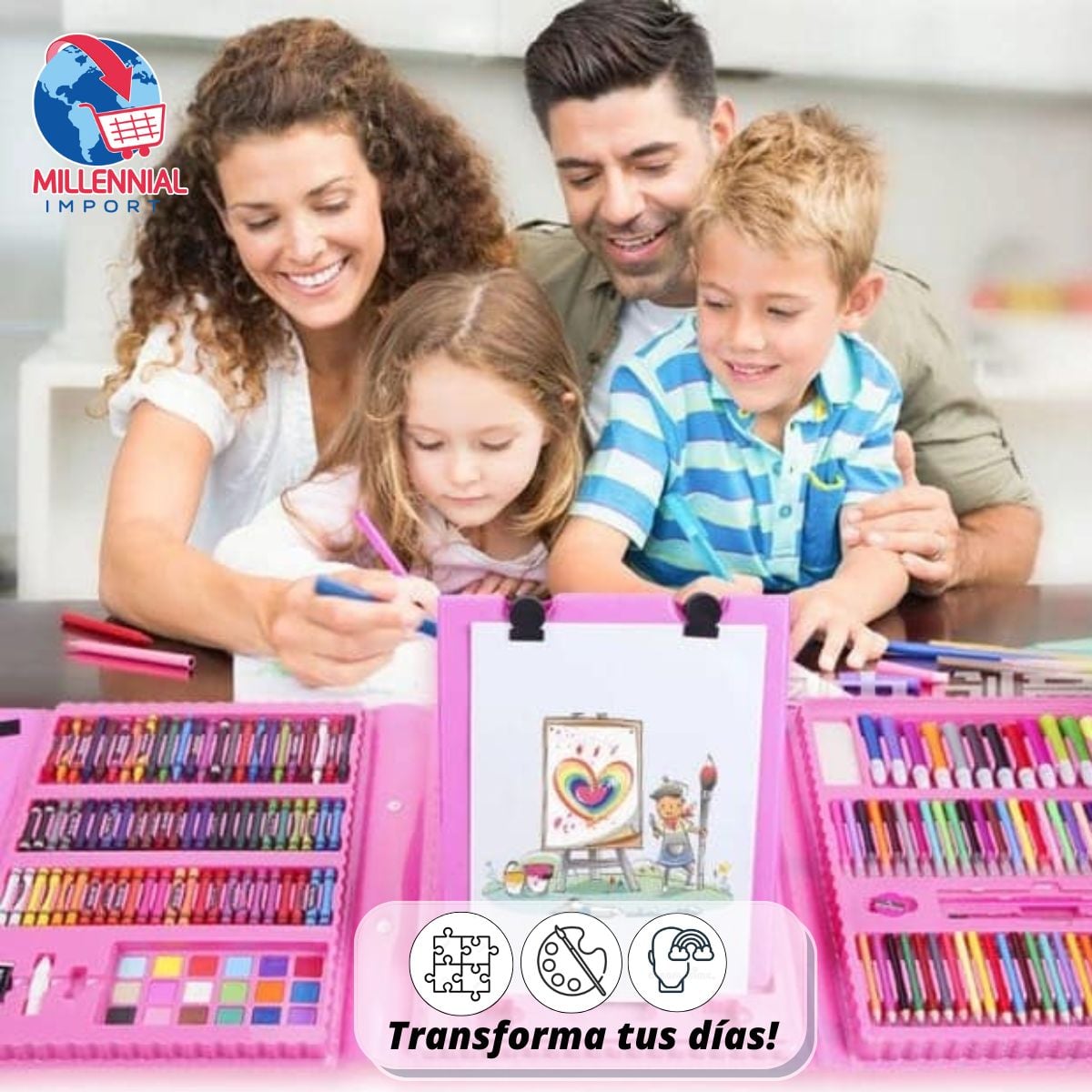MEGA SET DE ARTE Y DIBUJO PARA NIÑOS 208 PIEZAS - 2