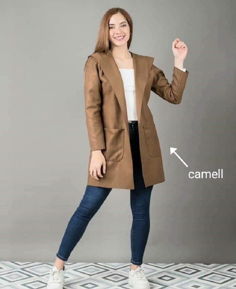 ABRIGO MUJER MILLENNIAL IMPORT CAMEL SACO CAPA - 2
