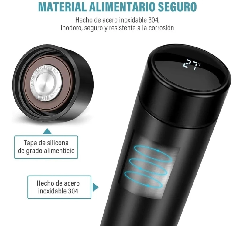 TERMO DIGITAL ACERO INOXIDABLE 500ML TÁCTIL MULTICOLOR - 4