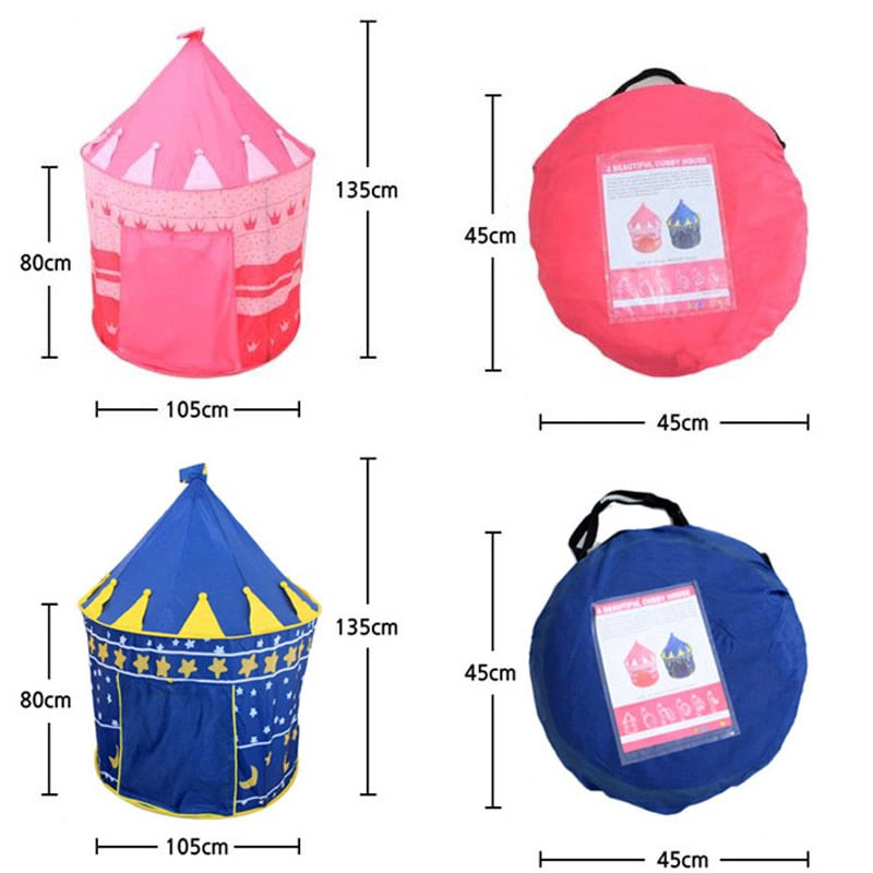CARPA CASTILLO DE JUEGO 3 PERSONAS PLEGABLE PORTÁTIL PARA NIÑOS Y NIÑAS - 4