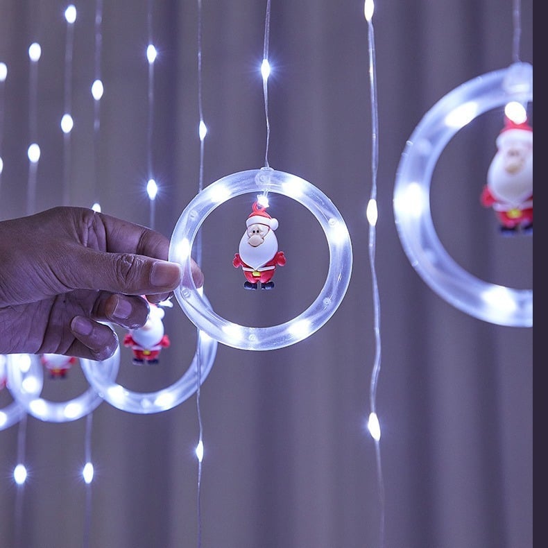 CORTINA LUCES MILLENNIAL IMPORT MULTICOLOR NAVIDAD LED GUIRNALDA FIGURAS NAVIDAD VARIADO - 1