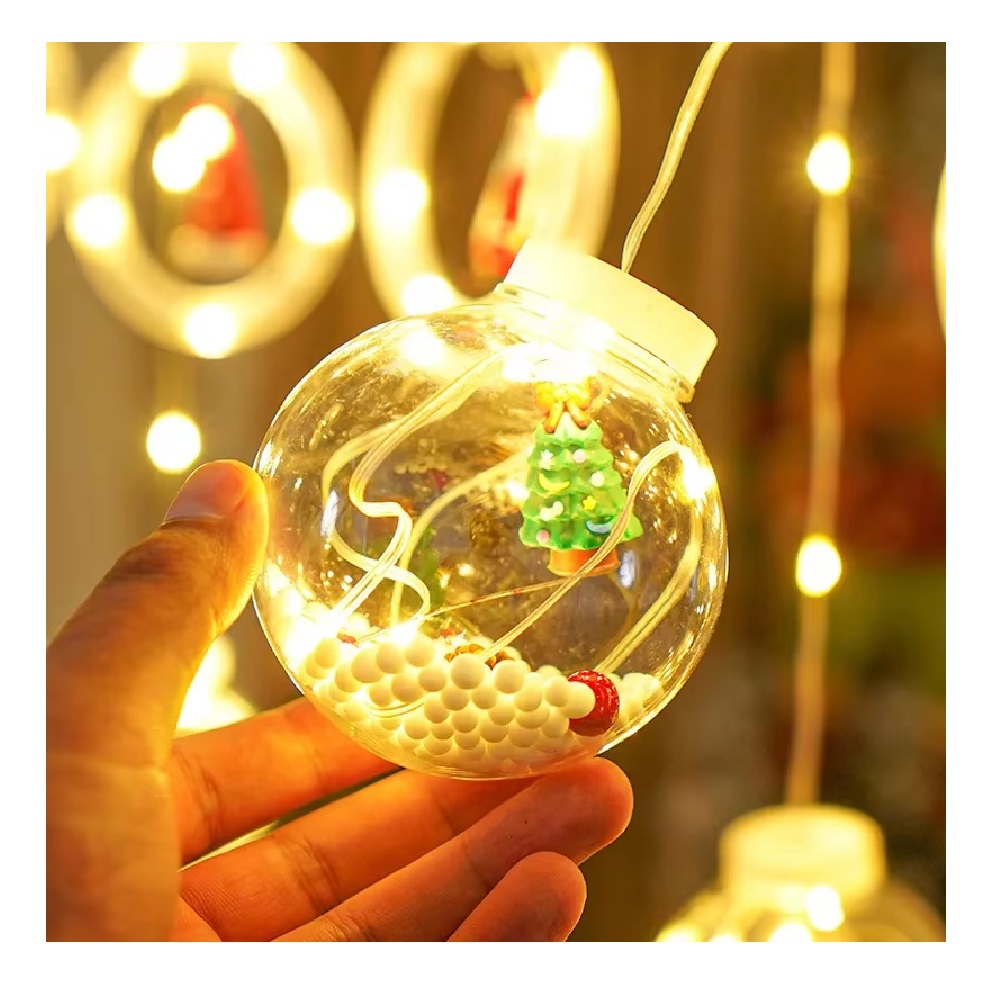 LUCES MILLENNIAL IMPORT MULTICOLOR NAVIDAD CORTINA CON FIGURAS NAVIDEÑAS 3M LUZ AMBAR - 6