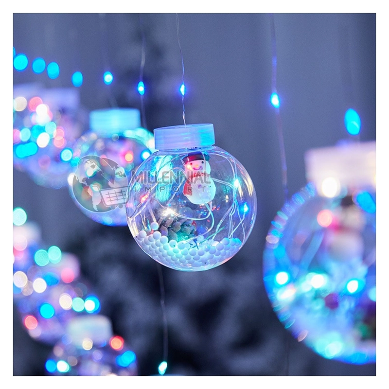 CORTINA DE LUCES DE NAVIDAD LED GUIRNALDA BOLAS DE NAVIDAD - MULTICOLOR - 3