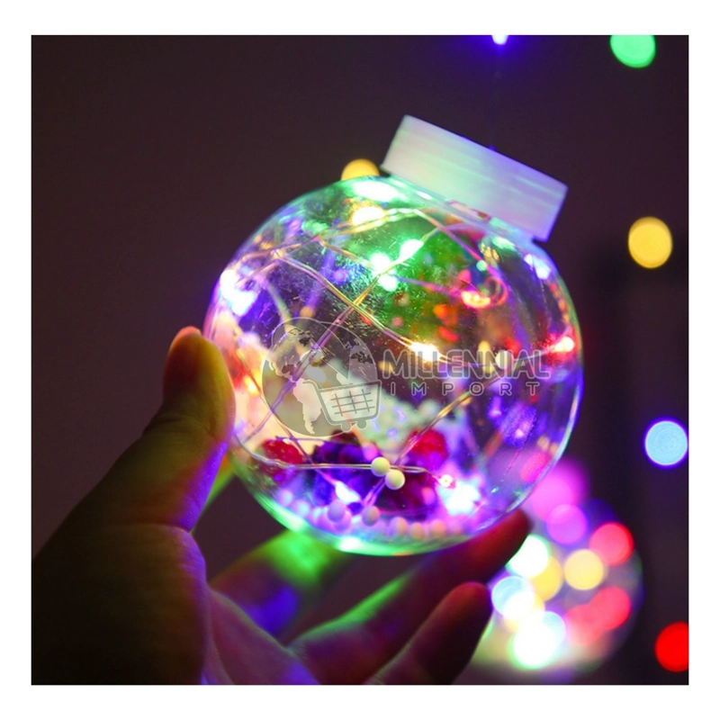 CORTINA DE LUCES DE NAVIDAD LED GUIRNALDA BOLAS DE NAVIDAD - MULTICOLOR - 5