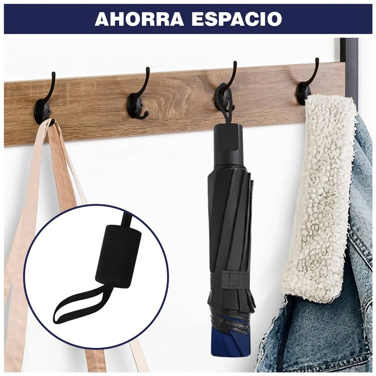SOMBRILLA PARAGUAS DE CARTERA PLEGABLE CON PROTECCIÓN UV COLOR AZUL - 7