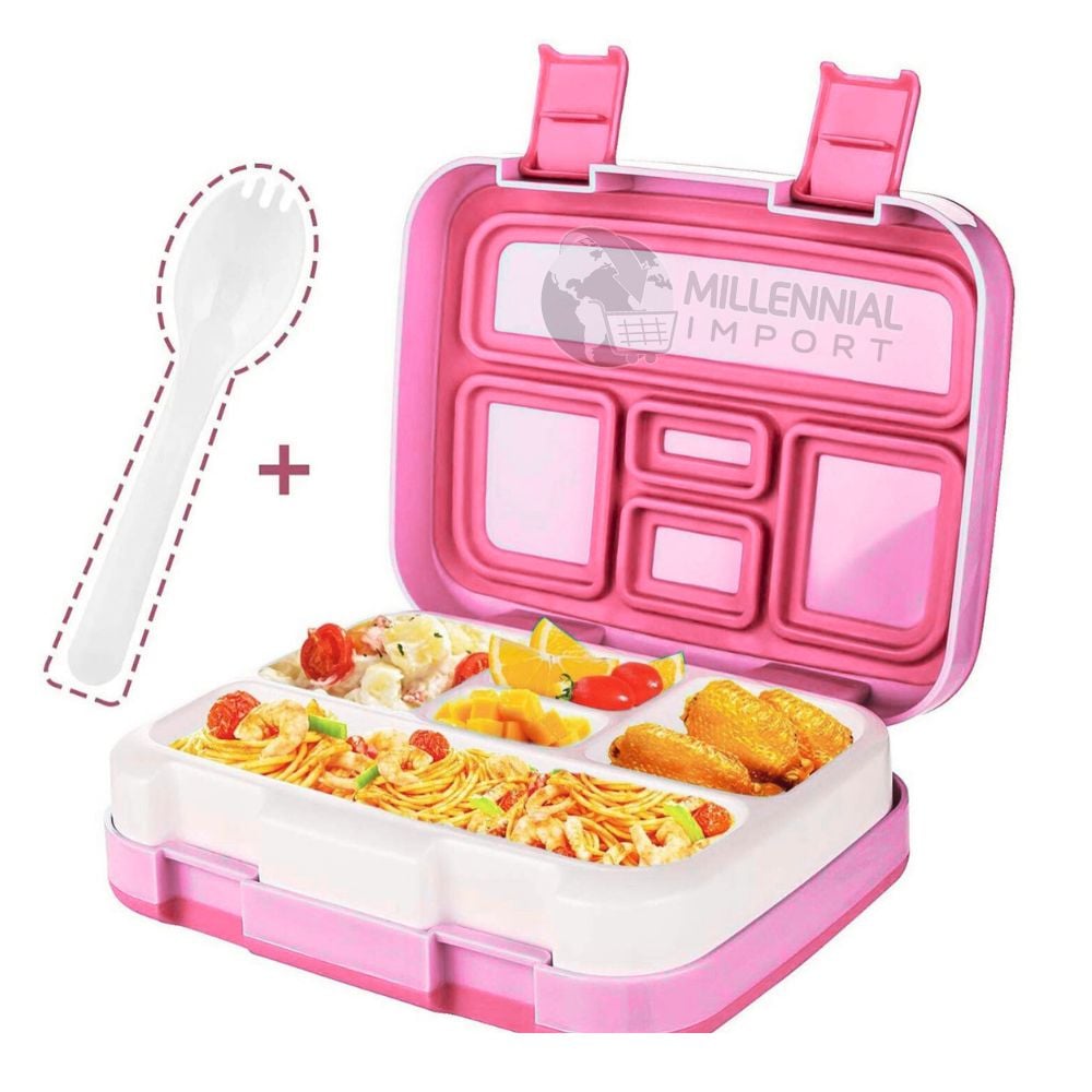 LONCHERA PARA NIÑAS TIPO BENTO BOX LIBRE DE BPA DE 5 DIVISIONES ANTIFUGAS - 2