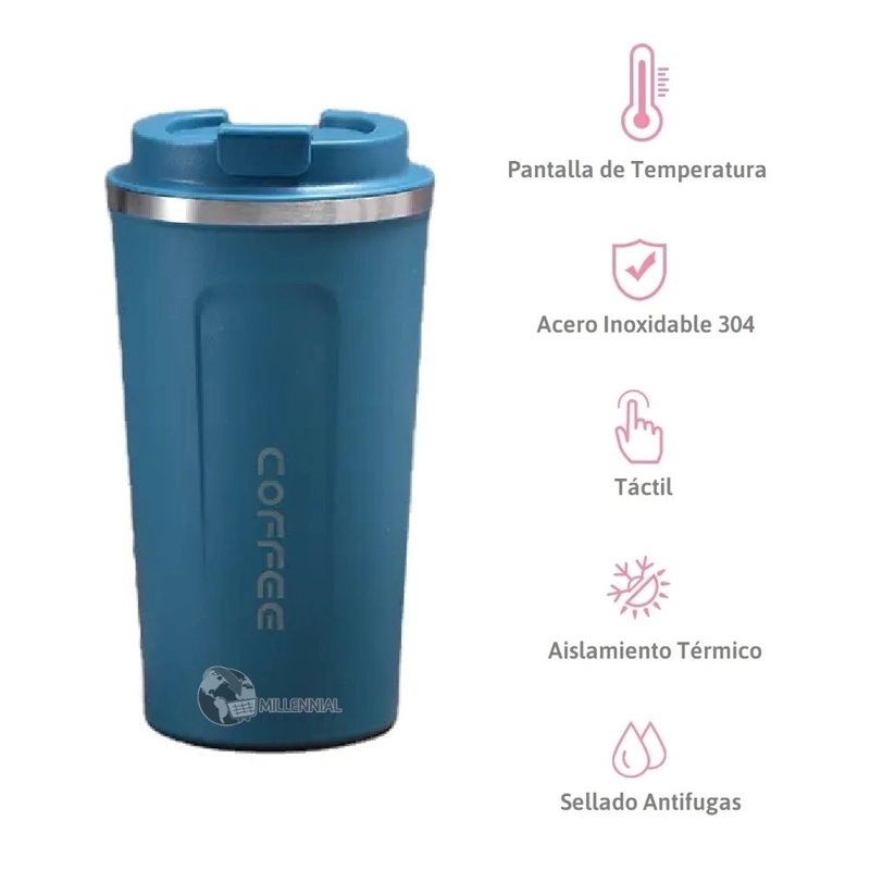 TAZA TÉRMICO DIGITAL ACERO INOXIDABLE 510ML CON CONTROL TEMP C° - 5