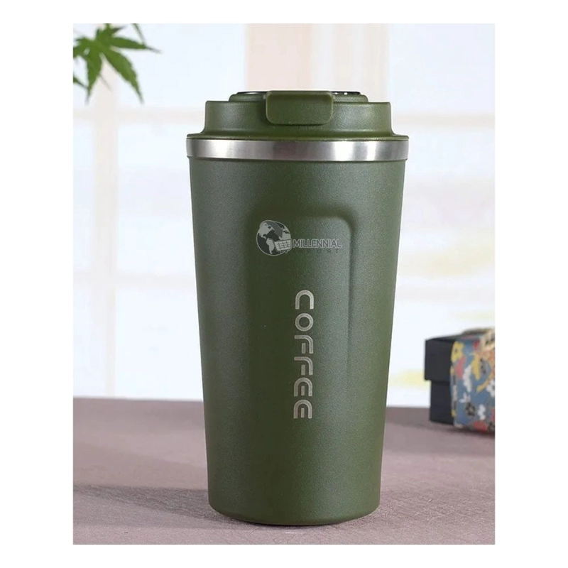 VASO TAZA DIGITAL TÉRMICA ACERO INOXIDABLE 510ML CON SENSOR TEMPERATURA VERDE - 2