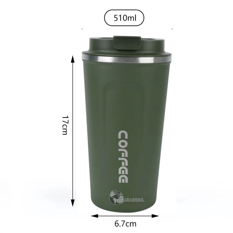 VASO TAZA DIGITAL TÉRMICA ACERO INOXIDABLE 510ML CON SENSOR TEMPERATURA VERDE - 4