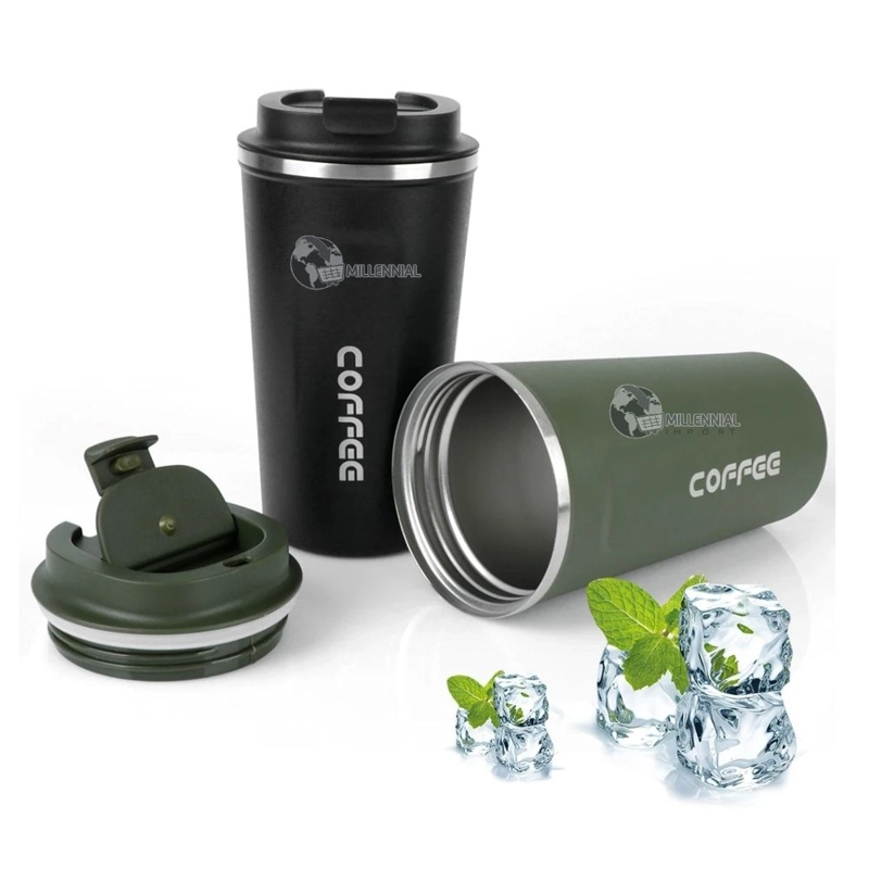 VASO TAZA DIGITAL TÉRMICA ACERO INOXIDABLE 510ML CON SENSOR TEMPERATURA VERDE - 5