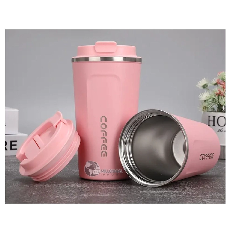 VASO TAZA DIGITAL ACERO INOXIDABLE 510ML ROSADO - 5