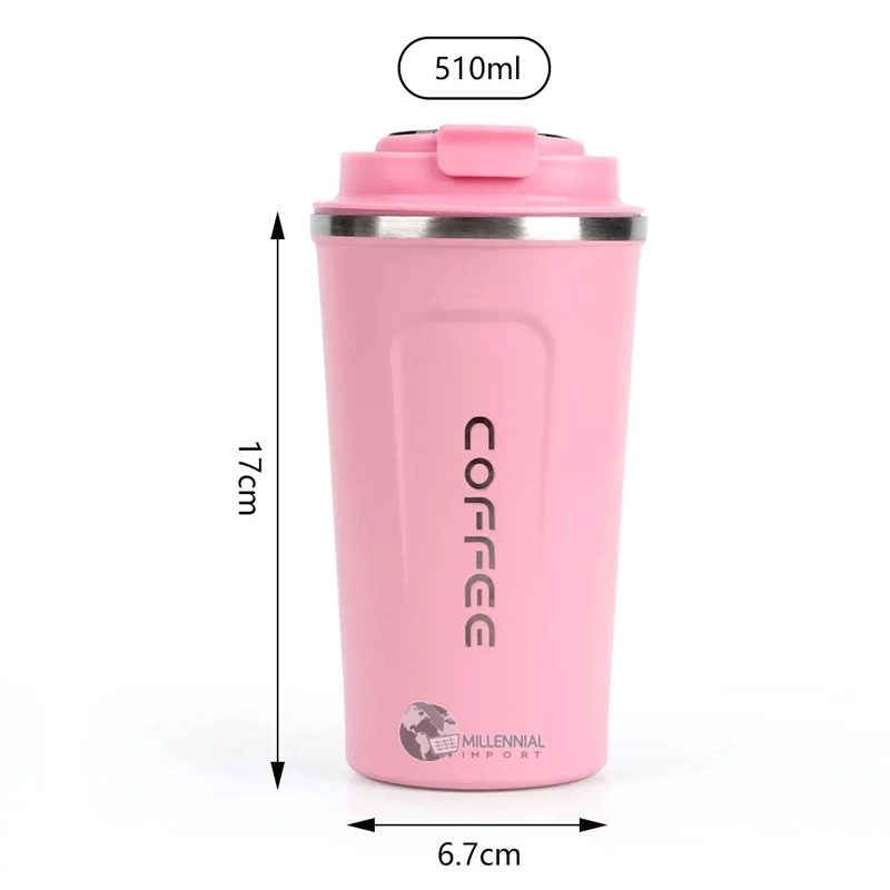 VASO TAZA DIGITAL ACERO INOXIDABLE 510ML ROSADO - 6