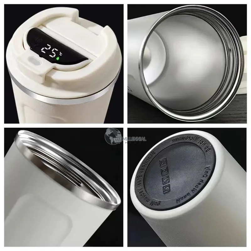 VASO TÉRMICO MILLENNIAL IMPORT ACERO 510 ML CON CONTROL TEMP C° BLANCO - 4