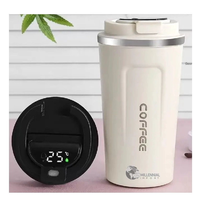 VASO TÉRMICO MILLENNIAL IMPORT ACERO 510 ML CON CONTROL TEMP C° BLANCO - 5