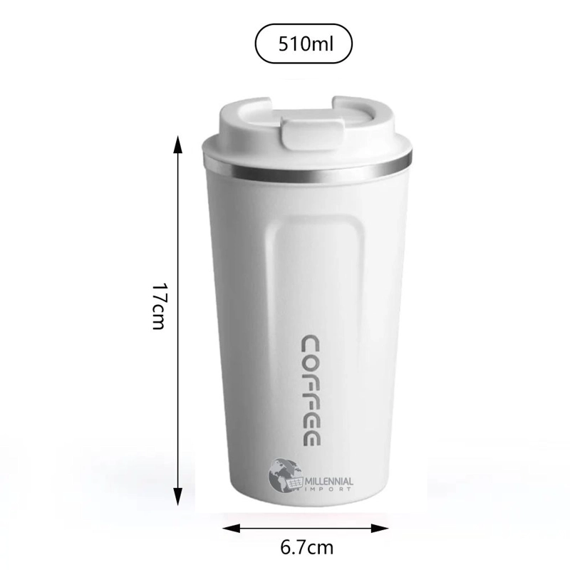 VASO TÉRMICO MILLENNIAL IMPORT ACERO 510 ML CON CONTROL TEMP C° BLANCO - 6