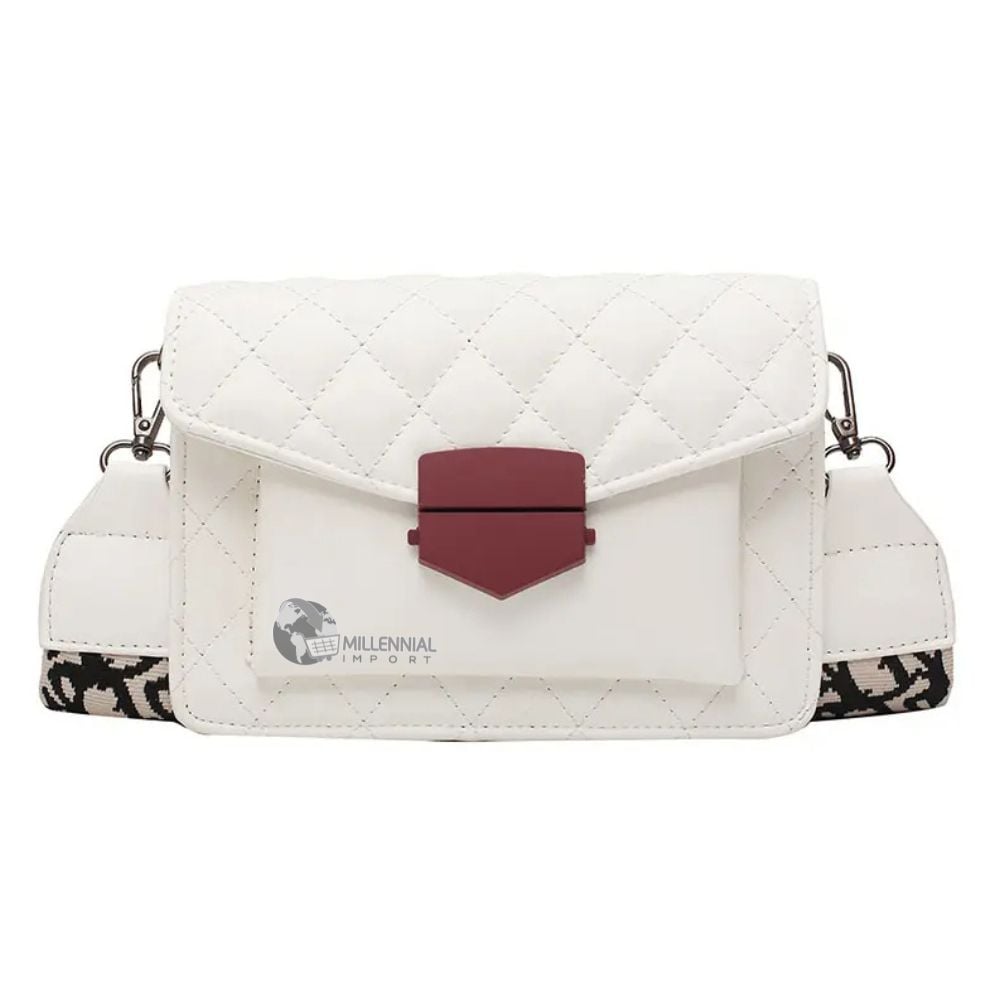 CARTERA BOLSO DE HOMBRO CRUZADO CON HEBILLA COLOR BLANCO - 1