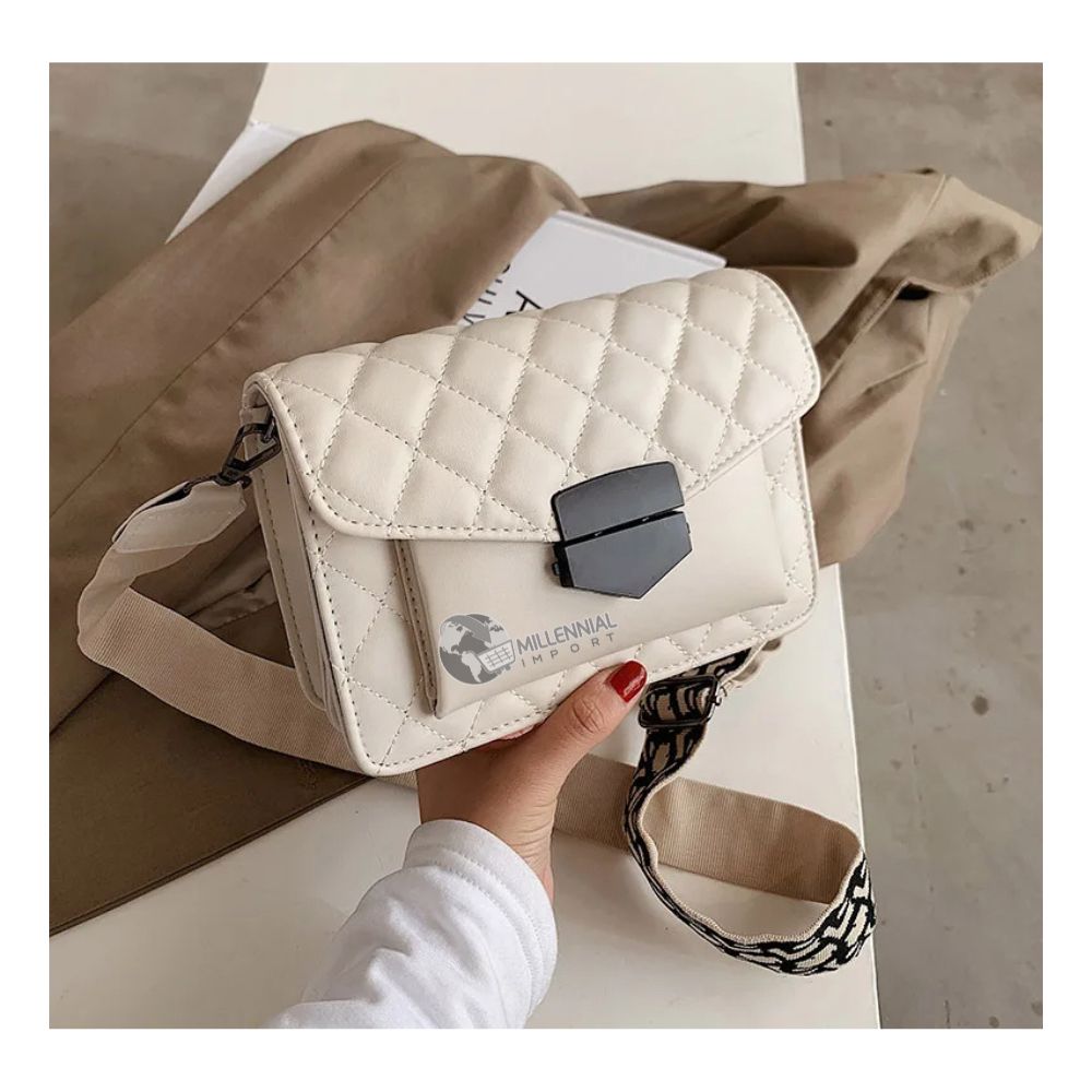 CARTERA BOLSO DE HOMBRO CRUZADO CON HEBILLA COLOR BLANCO - 4