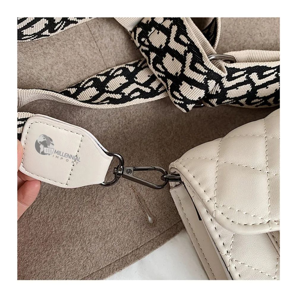 CARTERA BOLSO DE HOMBRO CRUZADO CON HEBILLA COLOR BLANCO - 6