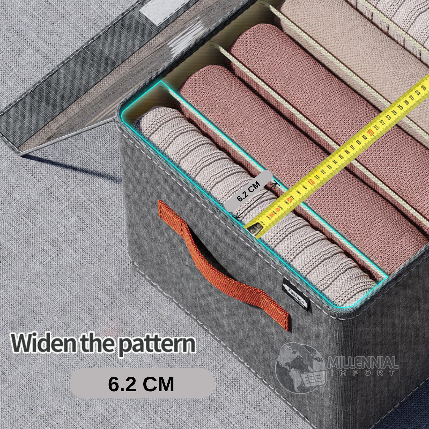 ORGANIZADOR DE ROPA CON TAPA Y DIVISIONES PLEGABLE PARA ARMARIO - 7