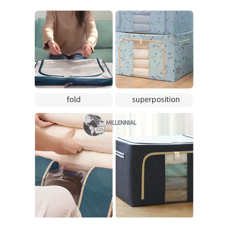 ORGANIZADOR CAJA PLEGABLE ALMACENAMIENTO ROPA GRANDE MULTICOLOR - 5