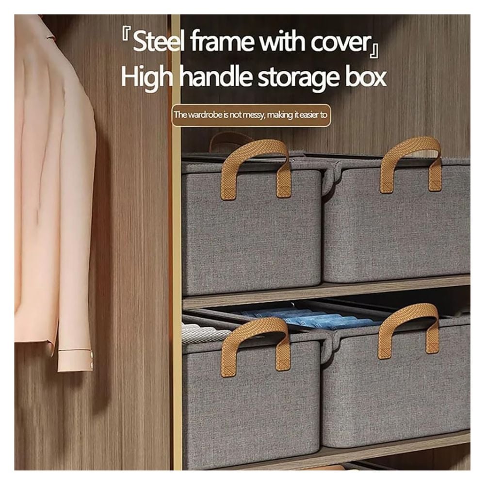 SET 4 PIEZAS ORGANIZADOR DE ROPA PLEGABLE MODERNO CON TAPA Y VARILLAS - 7