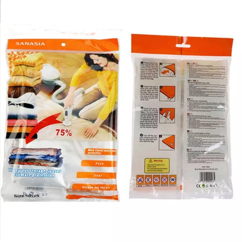 SET X3 BOLSAS AL VACIO PARA ROPA SABANAS EDREDONES 60X80CM - 5