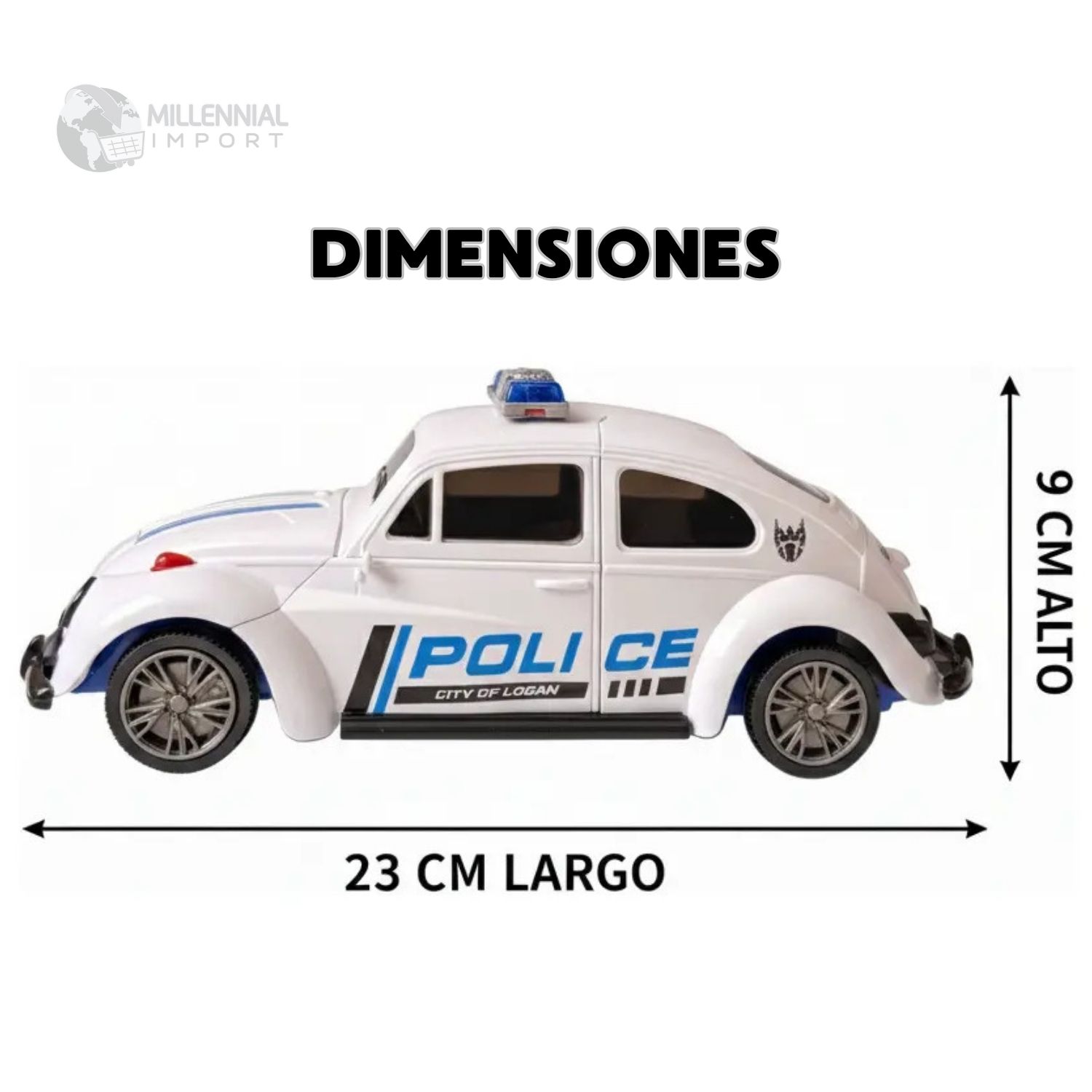 ROBOT CARRO DE POLICÍA JUGUETE TRANSFORMABLE CON LUZ LED PARA NIÑOS - 6