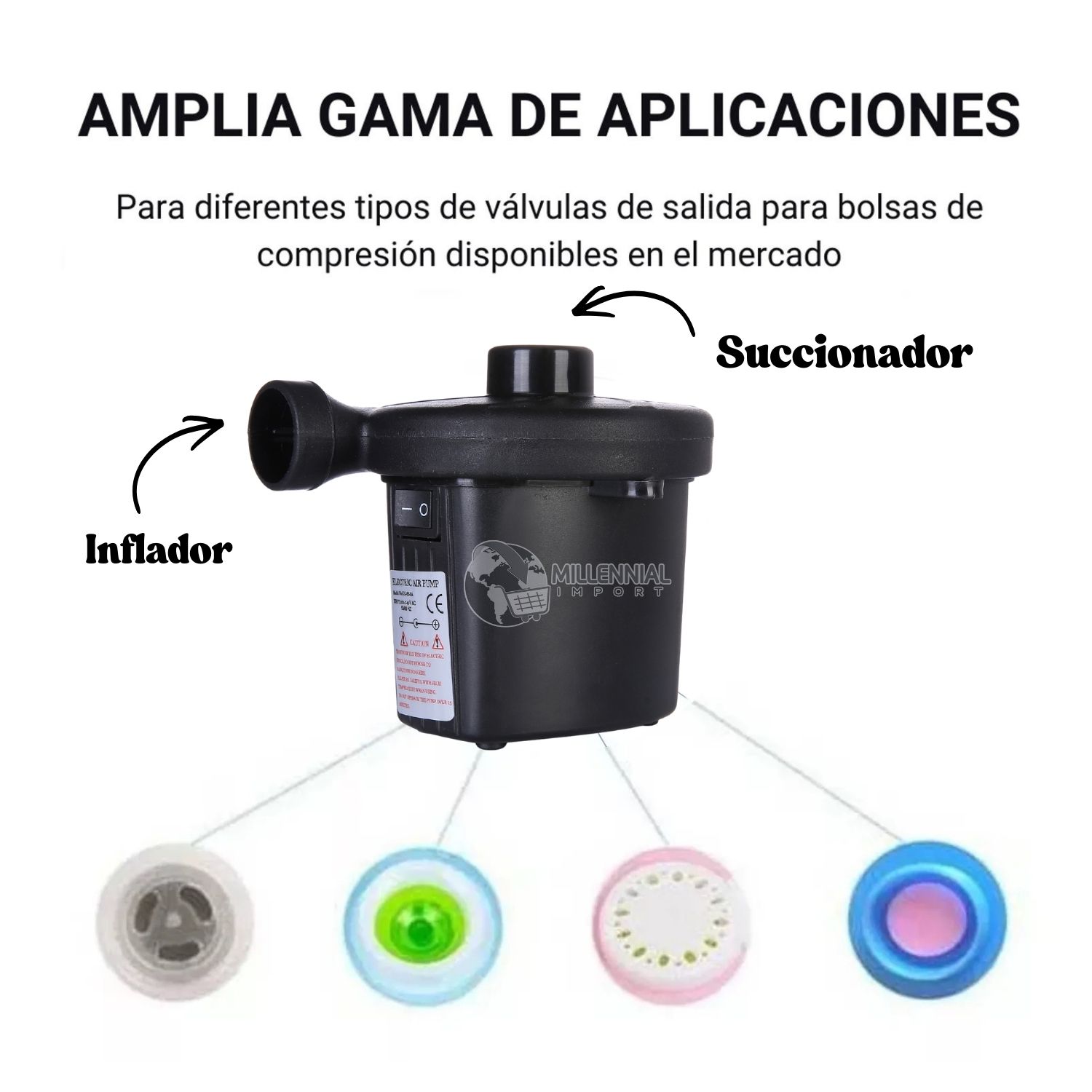 SUCCIONADOR ASPIRADOR DE AIRE ELÉCTRICO PORTATIL PARA BOLSAS AL VACÍO - 8